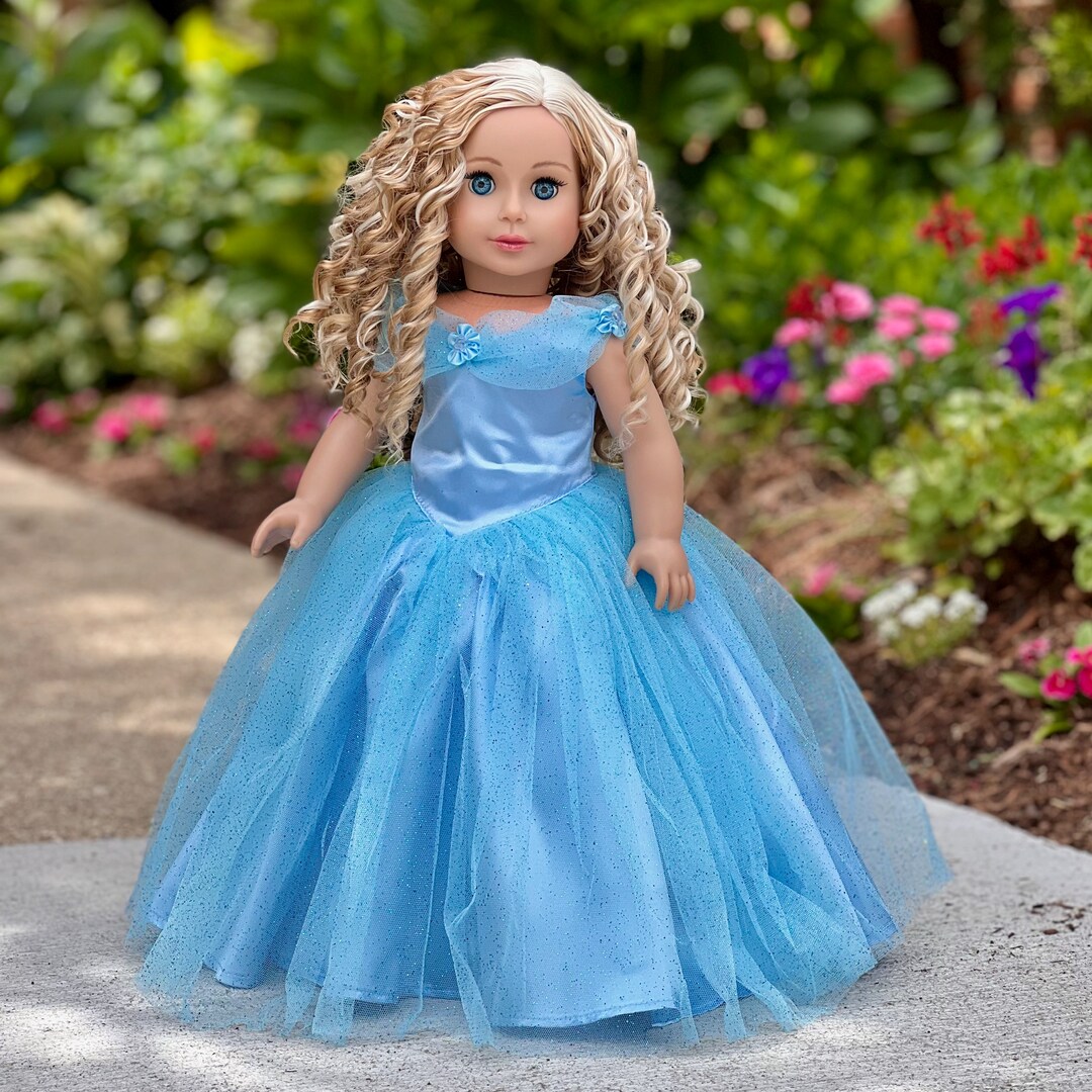 Blue Gown - Clothes Fits 18 inch Doll - Blue Gown with Silver Slippers (Doll Not Included) | MakerPlace by Michaels Blue Gown - Clothes Fits 18 inch Doll - Blue Gown with Silver Slippers (Doll Not Included) | MakerPlace by Michaels